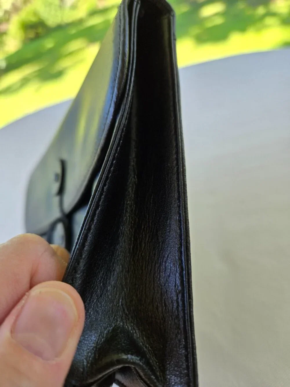 Punctuate Brand Black Leather Folio Pouch Folder